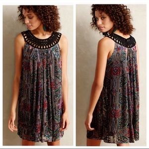 Anthropologie Moulinette Soeurs Linnea Burn Out Velvet Dress M
